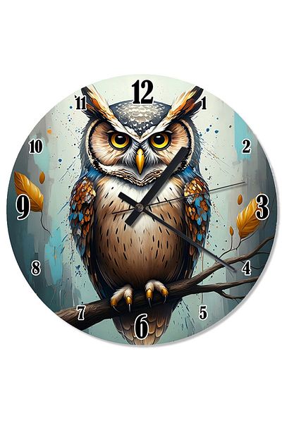 Tablomega Wise Owl's Eye Printed Wall Clock