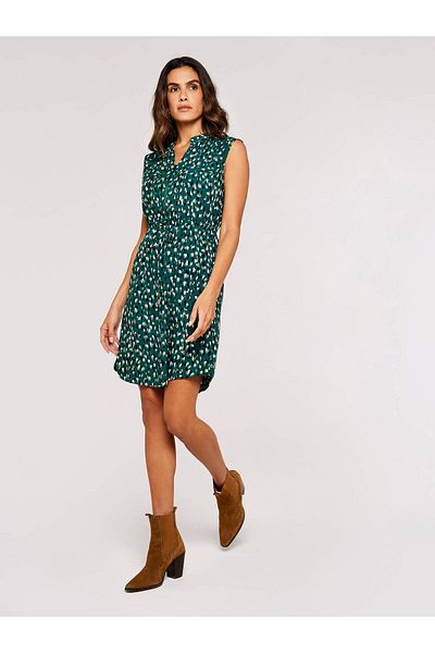 Apricot Minikleid mit Pinselstrichmuster