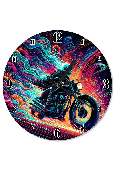 Tablomega Colorful Motorcycle Ride Special Design Wall Clock