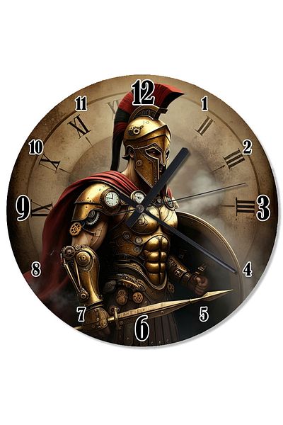 Tablomega Armored Roman Warrior Analog Wall Clock