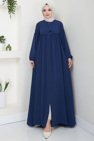 hafsamina Κορδόνι με κορδόνια με λαιμόκοψη Petrol Color - HM2468
