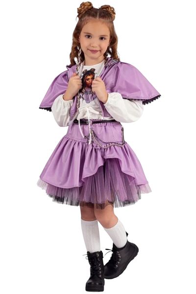 İrem Çocuk Giyim Girl's Long Sleeve Badi Zipper Closure Vest Accessory Triple Skirt Suit