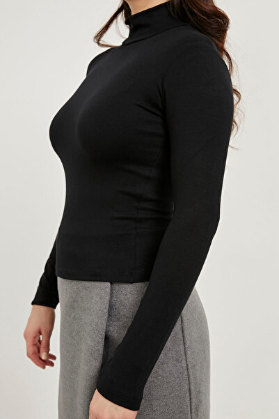 Arma Life Women's Long Sleeve Turtleneck Soft Black Body