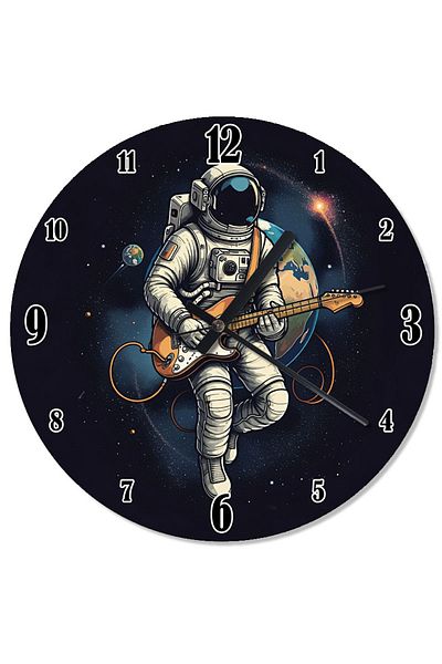 Tablomega Astronaut Playing Guitar Flowing Wall Clock