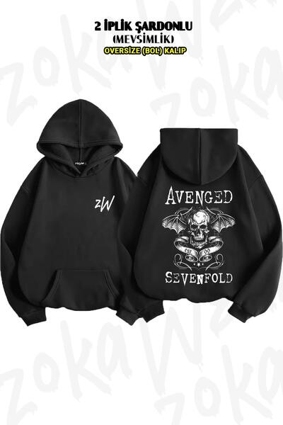 ZOKAWEAR Oversize Avenged Sevenfold Custom Back Printed Hooded Sweatshirt (2 ...