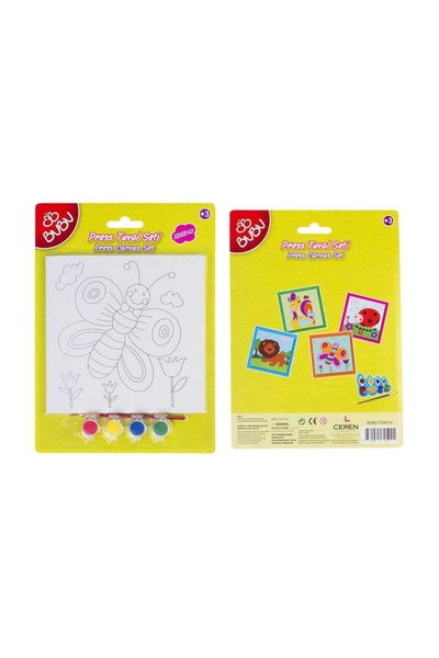 Bubu 5 Renk Akrilik Boyalı Tuval Seti Kedi  /