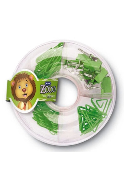 Mas Zooo - Karışık Simit Kutu-ataş Kıskaç Harita Ve Top Çivi-yeşil