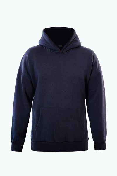 SOFTWAY Unisex Oversize Are You Ok Honey εμπριμέ φούτερ με κουκούλα φλις – Navy Blue