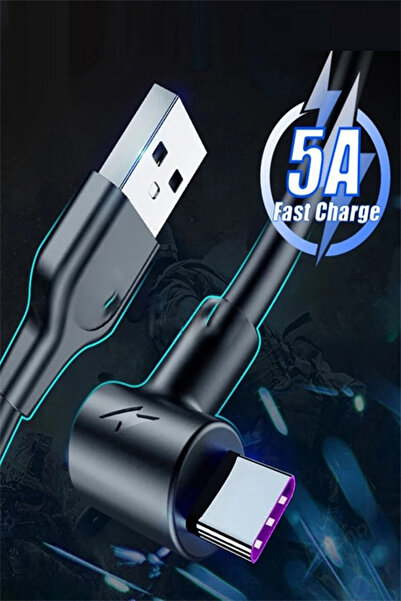 JUDAS J8 Type-C 90 Derece 5A/100W Şarj Kablosu -2mt
