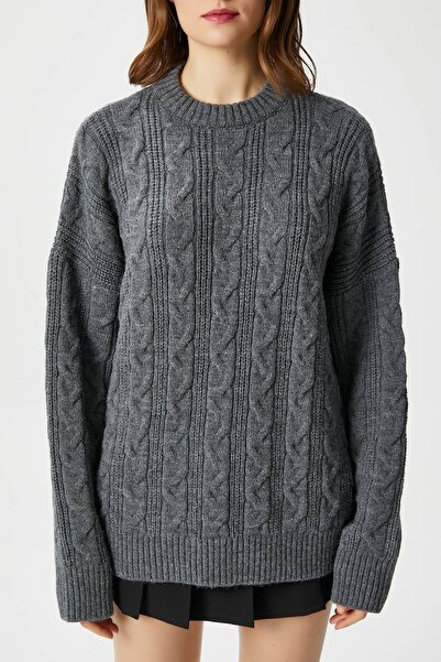 Ritnice Γυναικείο πουλόβερ Stella Soft Oversize Πλεκτό Ανθρακί