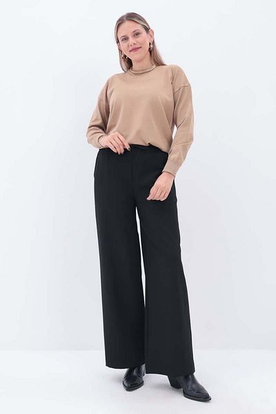 ALLDAY Pantaloni cu șnur elastic cu talie neagră
