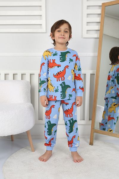 ZUZUNGA Chlapecká pyžamová souprava se vzorem dinosaura zelená 3-8 let