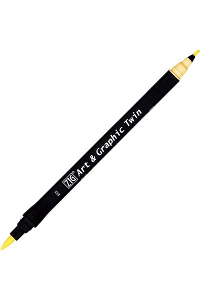 Zig Art & Graphic Twin Marker Drawing Pen 13 Pastel Yellow