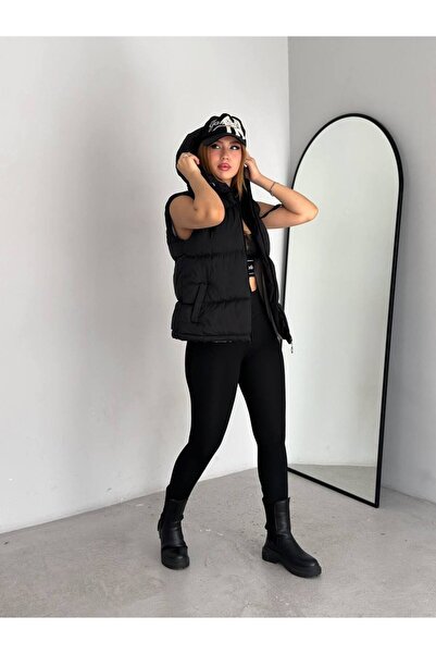 Zeliza Moda Evi Women's Inflatable Coat - Vest, Hood, Pockets and Zipper