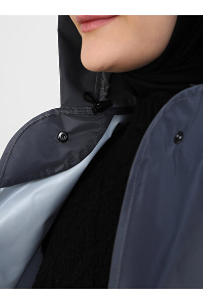 Ecardin Snap Fastener Practical Raincoat Raincoat - Gray