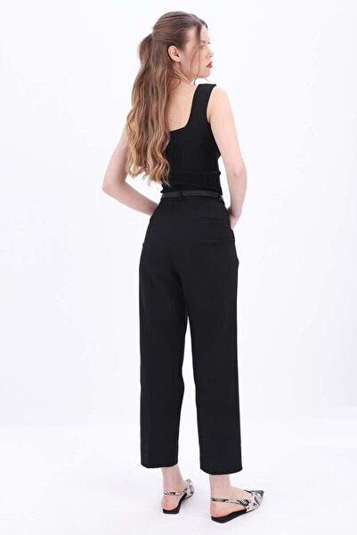 ALLDAY Siyah-Pamuklu Büyük Beden Kumaş Pantolon