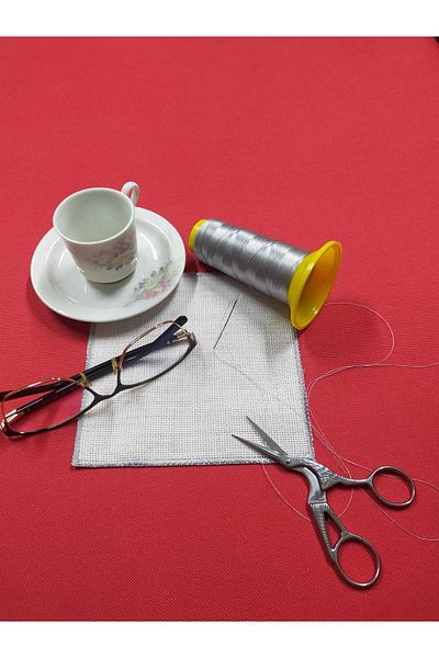 NAKIŞ ATÖLYESİ Square Napkin Silver 6 Pieces Etamine Processable Linen Linen Fabric Brown so Cocktail Presentation Napkin