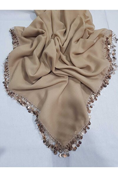 Cenk Tığ Oyası Pullu Açık Kahve Cenk Yazma 4 Kenar İşlemeli