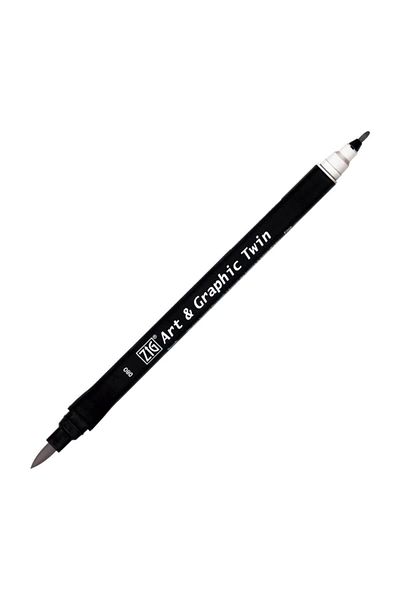 Zig Twin Tut-80 Brush Tip Marker Slate Gray 082