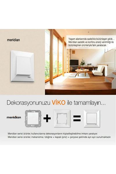 VİKO Viko 9096 7068 Karre/Meridian White Triple Key