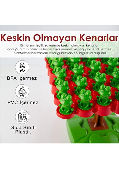 YILDIRIM OYUNCAK 50 Parça Kurbağa Denge Ebeveyn Çocuk Etkileşimi Oyunu Eğitic...