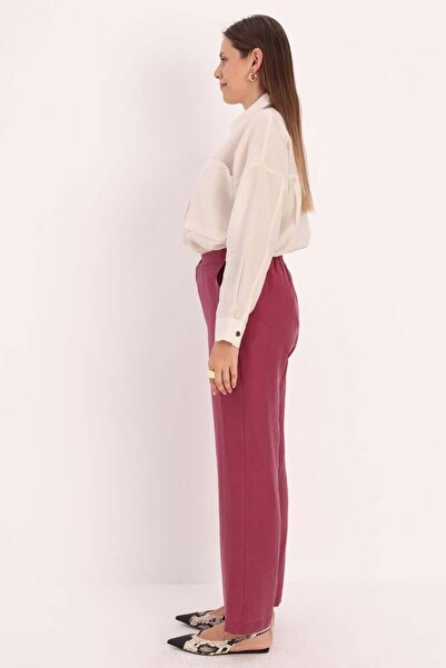 ALLDAY Vişne-Cepli Boru Paça Pantolon