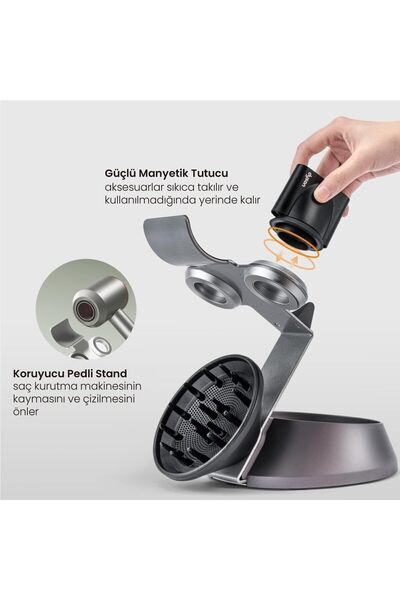 voltix Dyson Supersonic - Magnetic Holder, Diffuser and Cable Organizer (Not Compatible with Noral)
