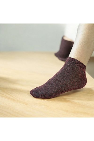 Emsay Store 3 Pairs Women's Thin, Glittery Short Ankle Socks