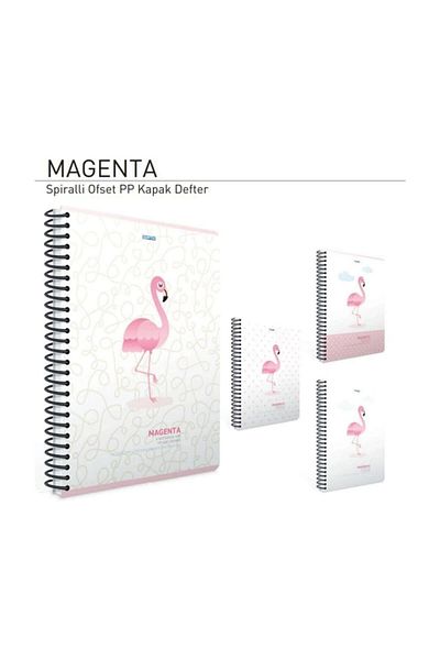 Gıpta Copertă Magenta Spiral Offset PP 19x26 80 coli Caiet cu rigle 4181