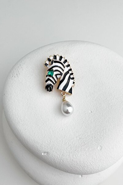 Modex İnci Sallantılı Zürafa Broş (5cm)