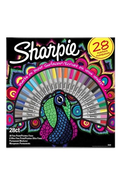 Sharpie مجموعة من 28 قلمًا دائمًا رائعًا - طاووس