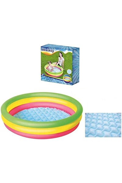 BESTWAY Bw51104 Şişme Taban 3 Halkalı Yuvarlak Çocuk Havuzu 102x25cm Kutulu