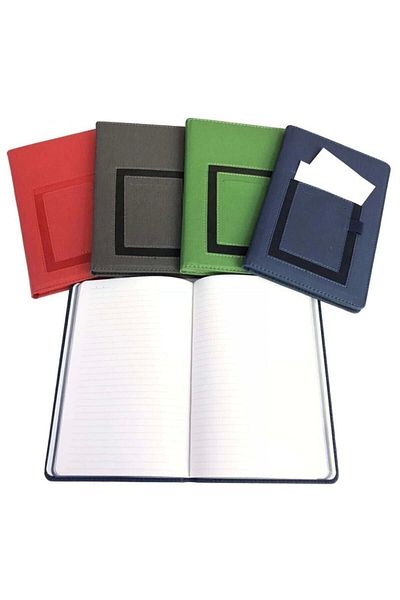 Liz 7126 Notebook Thermo Pen Holder Pocket 13x21 Cm Striped 120 Sheets Gray Color