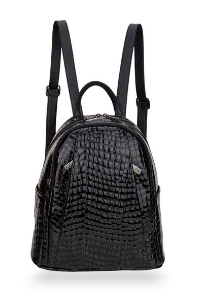 Bilik Deri Black-Croco-Patent Women's Backpack Blm01 9550-1
