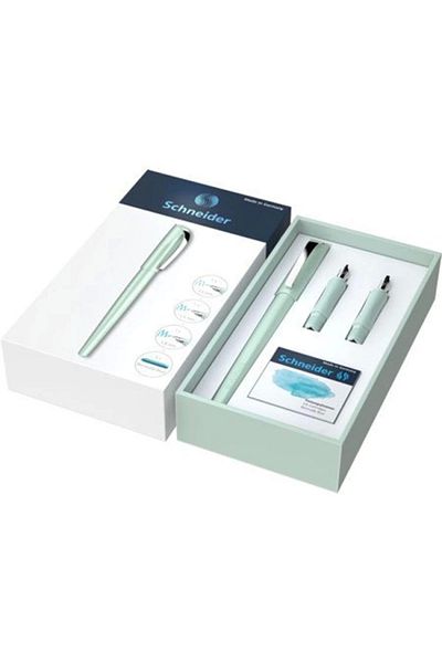 SCHNEIDER Calissima Calligraphy Fountain Pen Set Mint Green Cut Nib