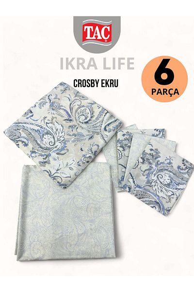 Taç Crosby Ecru Bedding Set Double Digital Satin
