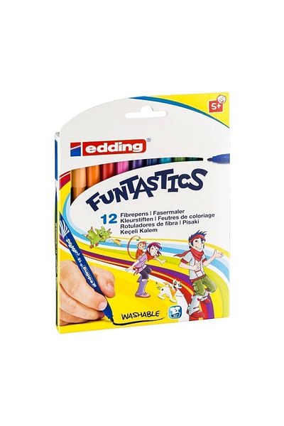 Edding Funtastics 12-Piece Fine Pen Set - Felt Tip, ED15K1299