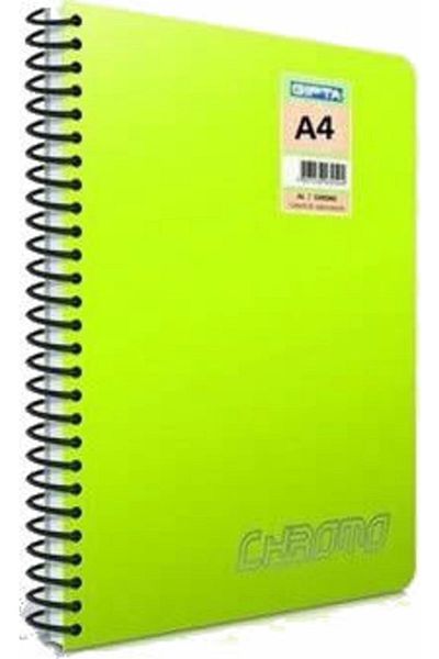 Gıpta A4 140 Sheets Lined Chromo Spiral Plastic Cover Notebook