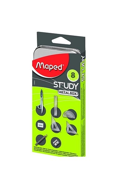 Maped Study Nickel Metal Box 8-Piece Pergel Set / 119418