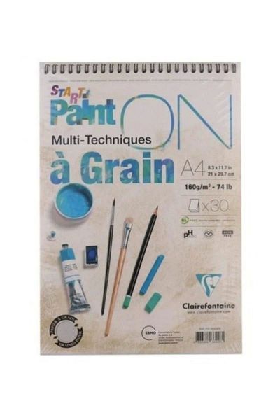 Clairefontaine Drawing Notebook Paint-On a Grain Start Drawing Block 30 Yp A4 160 Gr Pd966418