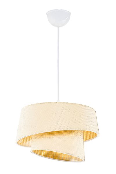 EvLight Eftelya Cream Hazeran Rattan 2 Layer Cake Pendant Lamp Chandelier