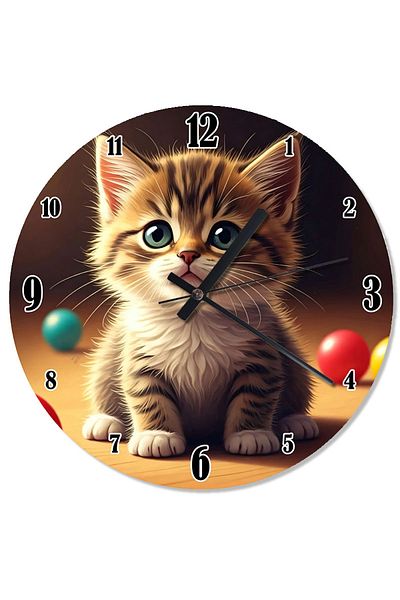 karizmart Cute Kitten Silent Wall Clock