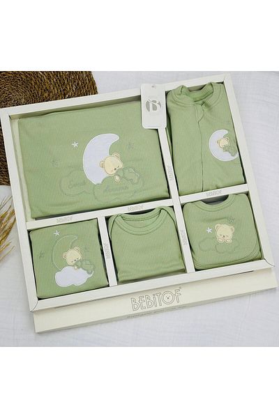 Bebitof Sweat Dreams Bear Patterned 10-Piece Hospital Outlet (Newborn) Bodysuit Set