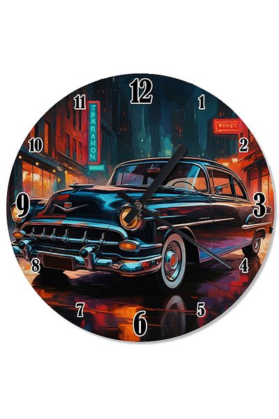 ekart Classic Car Night Flowing Wall Clock