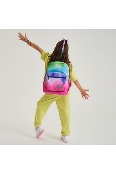 Coral High Kıds Colorful Tie-Dye Patterned Four Compartment School Backpack 23739