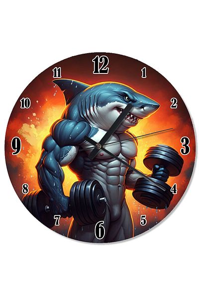 karizmart Halter Running Shark Shaped Wall Clock
