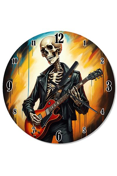 ekart Skeleton Playing Guitar Design Wall Clock