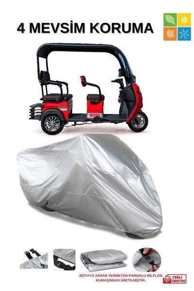 AutoEN FALCON JULIA 9000 (KABİNLİ) SU GEÇİRMEZ MOTOSİKLET BRANDASI-GRİ