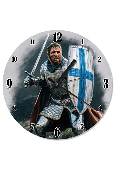 ekart ساعة حائط منقوشة على شكل فارس ودرع