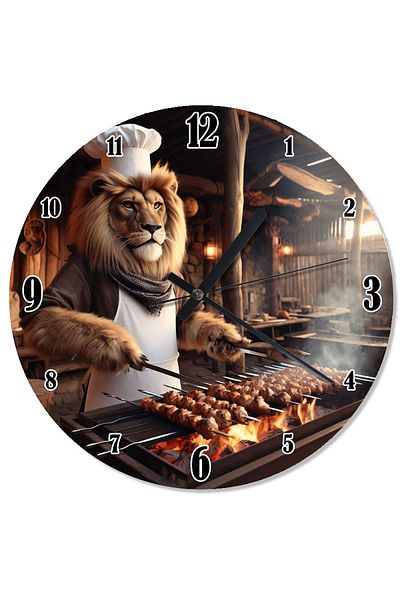 ekart Kebab Shop Lion Silent Wall Clock